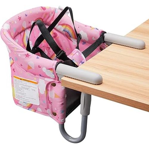 Hook On Chair, VEEYOO Clip On High Chair Folding Fast Table Chair with Storage Bag, Portable Baby Feeding Seat Attach to Table for Home and Travel