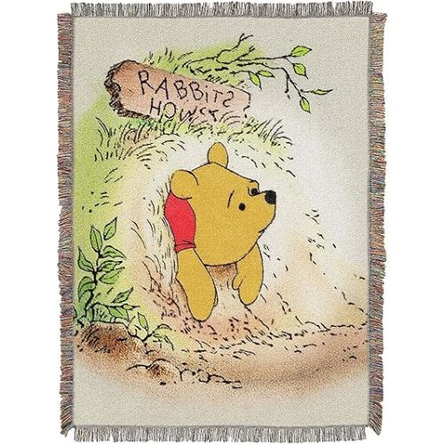 Northwest Winnie, Vintage Pooh Woven Tapestry, 48" x 60" Throw Blanket