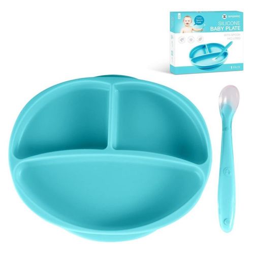 Silicone Suction Plate for Baby, Color: Blue