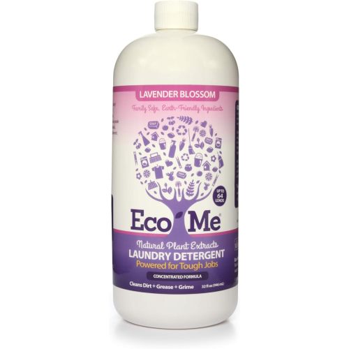 Eco Me Natural Non-Toxic Concentrated Liquid Laundry Detergent, Healthy Lavender Blossom Scent, 32 Ounce