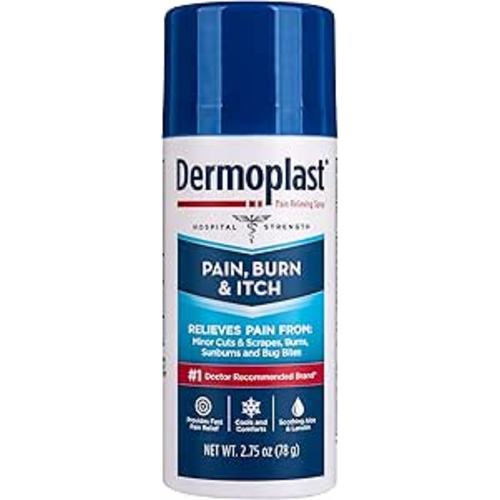 Dermoplast Pain, Burn & Itch Relief Spray for Minor Cuts, Burns and Bug Bites, 2.75 Oz (Packaging May Vary)