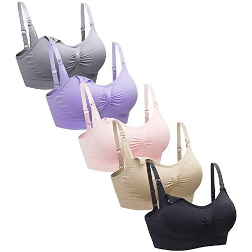 Suekaphin 5PACK Nursing Bra Wireless Bra Women's Sleeping Maternity Bra Breastfeeding Bra