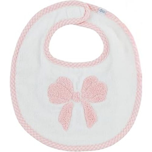 Mud Pie Children's Pink Boucle Bow Bib; One Size Fits Most
