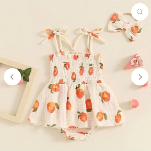 Peachy Keen Onesie Dress & Bow – The Ollie Bee