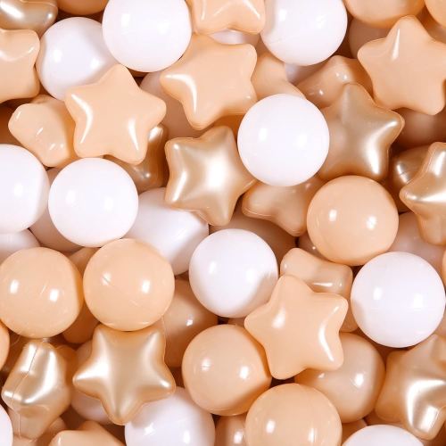 GOGOSO Ball Pit Balls for Toddlers Kids Plastic Balls for Ball-Pit Playpen Pool Baby Pastel Party Decor Fun Shaped Star Bulk 50 100 200 500 1000 Count