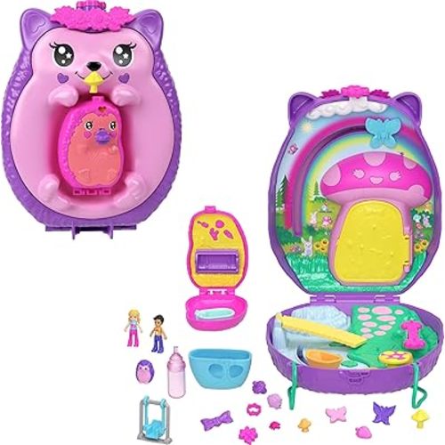 Polly Pocket 2-in-1 Hedgehog Mom & Baby Wearble Compact