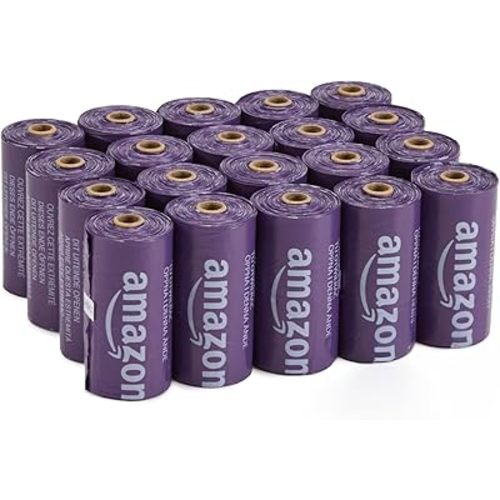 Amazon Basics Premium Lavender Scented Standard Dog Waste Bags, 300 Count (15 Pack of 20)