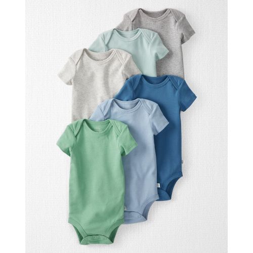 6-Pack Organic Cotton Rib Bodysuits - Multi