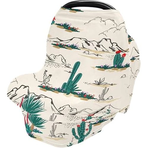 Desert Cactus Baby Car Seat and Nursing Cover