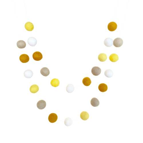 You are my Sunshine Pom Pom Garland- Garland- Yellow Nursery Wool Felt Ball Decoration -Yellow Wall Accent- Mantel Decor- Fall Decoration