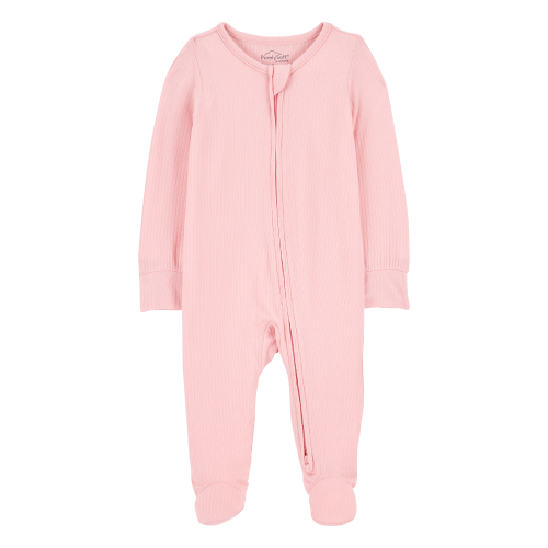 Baby Solid 2-Way Zip PurelySoft Sleep & Play Pajamas - Pink