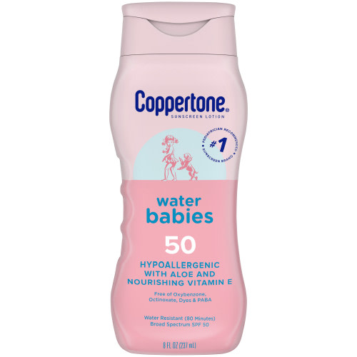 Coppertone WaterBabies SPF 50, Kids Water Resistant Sunblock, 8 Fl Oz