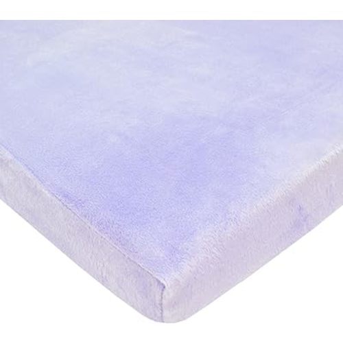 American Baby Company Heavenly Soft Chenille Fitted Mini Crib Sheet 24" x 38", Warm and Cozy Chenille Portable Sheet, Lavender, for Boys and Girls, Fits Most Pack N Play Mattresses