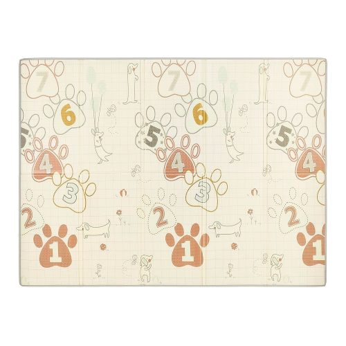Dream On Me Play Time Reversible Baby Play Mat Foldable Extra Large Thick Foam Crawling Playmats for Toddlers Waterproof Portable Playmat Yoga/Picnic/Game Mat Indoor/Outdoor, Happy Animals Footprint Multi- Happy animals+ Footprint