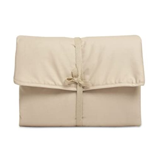 Natemia Baby Portable Diaper Changing Pad - Portable Changing Pad for Baby, Flexible Design for Travel, Machine Washable Percale Cotton, Made in Turkey, Baby Essentials - Beige