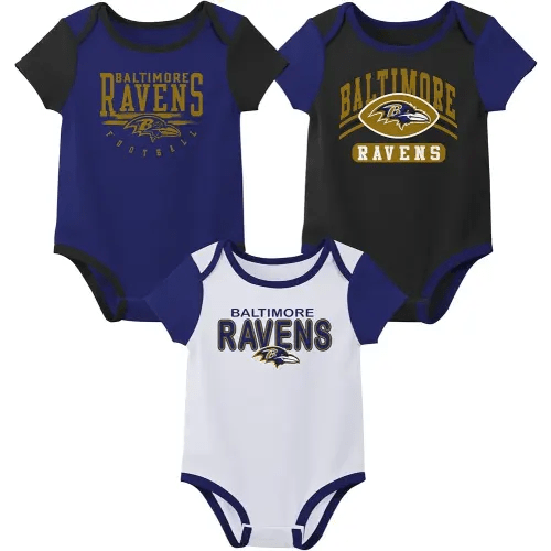 Outerstuff NFL Teams Newborn Baby and Infant Short Sleeve Bodysuit Variety 3-Pack (0-18m)