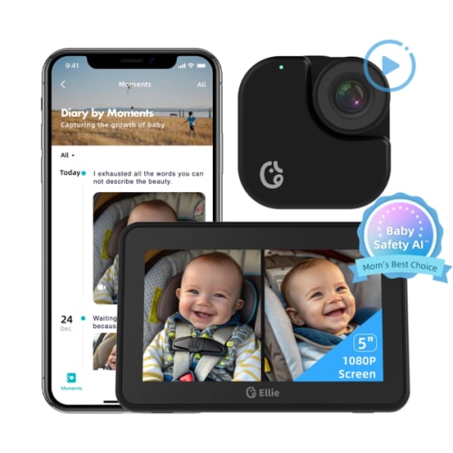 Ellie Baby Car Monitor, 5-Inch 1080P LCD Monitor, Baby Car Monitor Camera