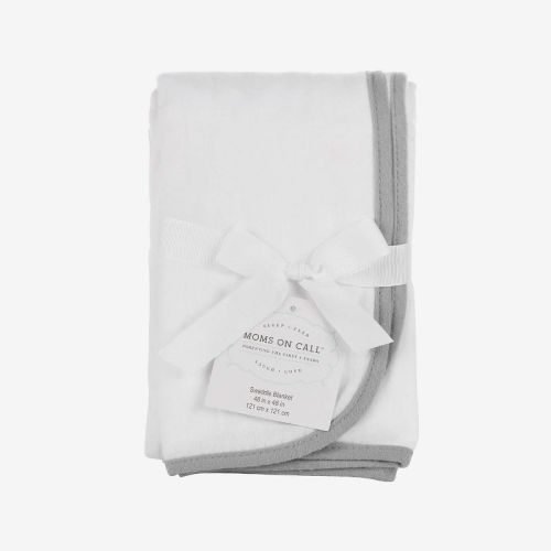 Moms on Call | Baby & Newborn Swaddle Blanket | Premium Double Napped with Gift Box, Modern White | 48X48