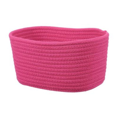 Unique Bargains Home Decor Rectangular Cotton Rope Small Woven Baskets Rose Pink