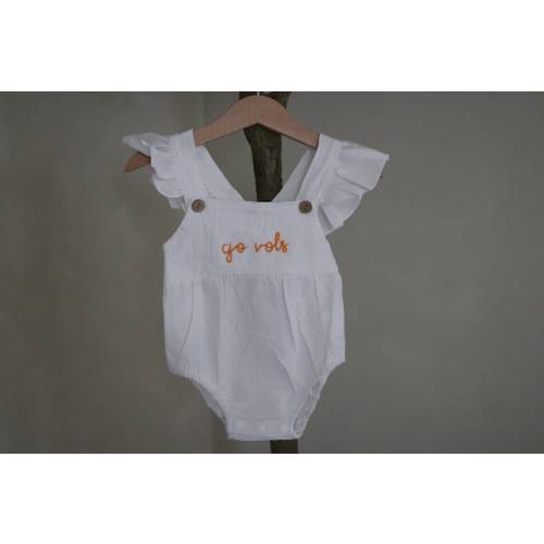 Hand embroidered college football baby onesie, customized TN VOLS football outfit, embroidered college football baby, go vols baby, TN baby