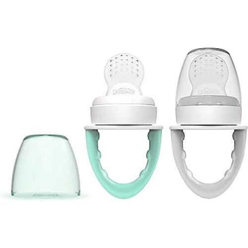 Dr. Brown's Fresh First Silicone Feeder, Mint & Grey, 2 Count