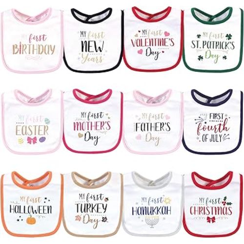 Little Treasure Unisex Baby Cotton Bibs, Holiday Fancy Girl, One Size