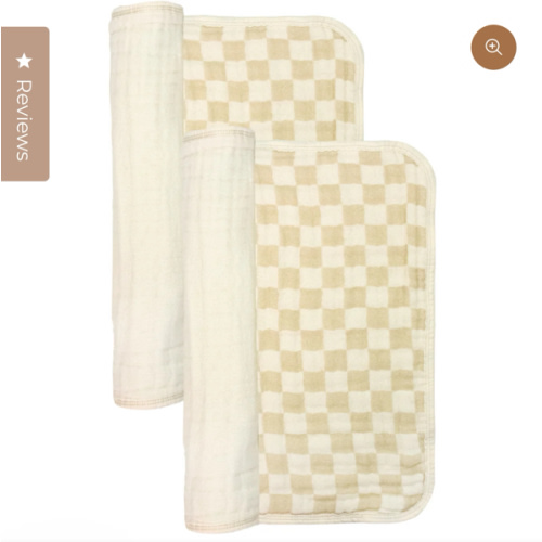 Cloud Muslin™ Burp Cloth 2 Pack - Austin/Cream