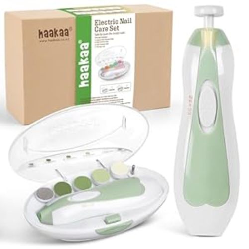 haakaa Baby Nail File Electric Baby Nail Care Set, Green