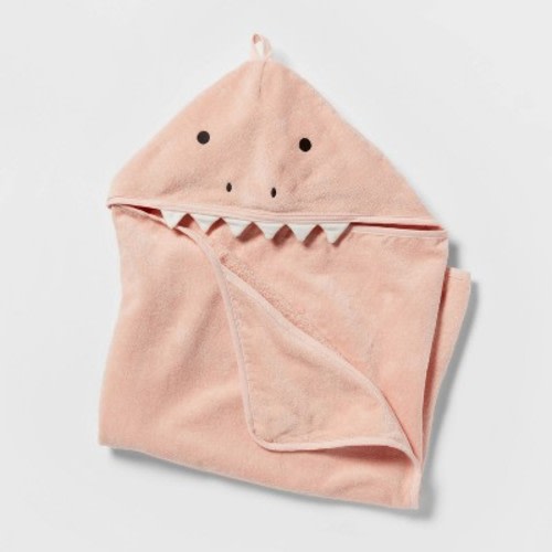 25"x50" Pink Dinosaur Kids' Hooded Towel - Pillowfort™: Lightweight Cotton, Machine Washable, OEKO-TEX Certified