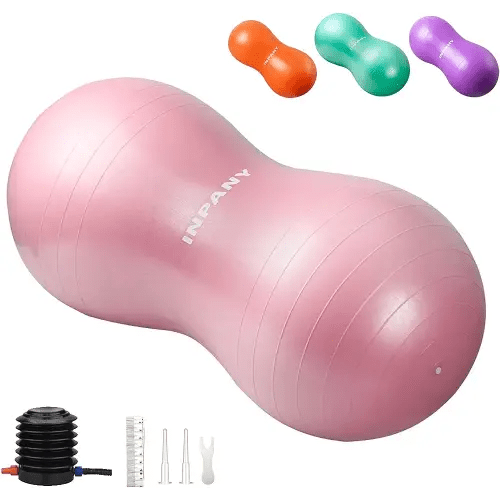 INPANY Peanut Ball - Anti Burst Exercise Ball for Labor Birthing, Physical Therapy for Kids, Core Strength, Flexible Seating, Home & Gym Fintness, Sensory Chair Wiggle Seat for Girls and Boys
