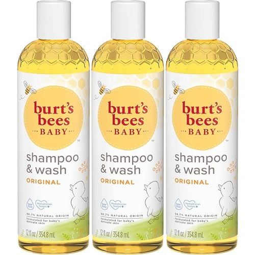 Burt's Bees Christmas Gifts, Baby Shampoo & Wash, Tear Free Soap, Natural Baby Care, Original,12 Ounce (Pack of 3)