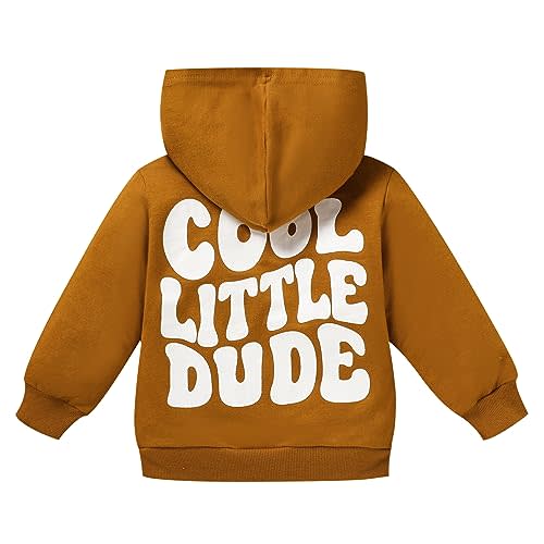 ZOELNIC Toddler Baby Boy Fall Winter Hooded Clothes Baby Boy Hoodie Tops Letter Printed Long Sleeve Sweatshirt