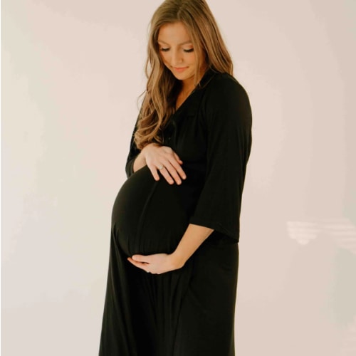 Lila Labor & Postpartum Gown in Black