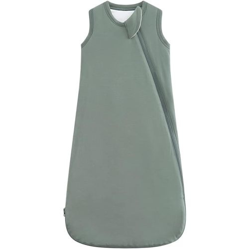 HAPIU Unisex Rayon Made from Bamboo Baby Sleep Sack TOG 1.0, 2-Way Zipper YKK, Wearable Blanket Baby - Dark Forest Green - 6-18 months