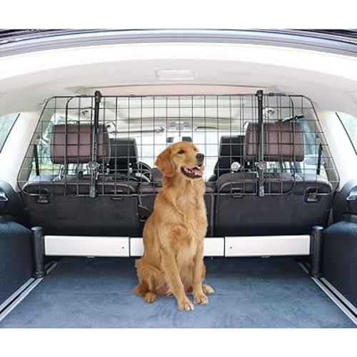 Amazon Basics Adjustable Dog Car Barrier 55 x 2 x 16 Inch, Black - 16-inch
