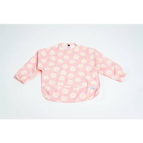 Daisy Love Smock Bib - Apron Bib - Art Smock - Feeding Smock - Long Sleeve Waterproof Bib - Baby Toddler