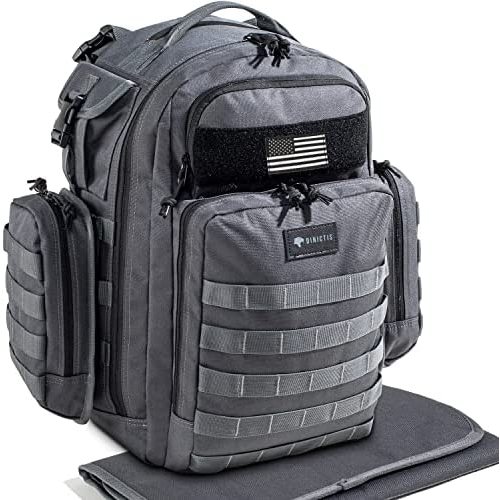 Dinictis Dad Diaper Bag, Mens Diaper Bag Backpack with Diaper Changing Mat, Military Diaper Backpack