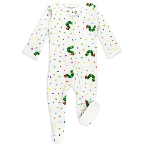 L'ovedbaby Unisex Baby Organic 2-Way Zipper Footie - 3-6m - Caterpillar