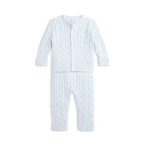 Boys' Cable Knit Cotton Cardigan & Pant Set - Baby
