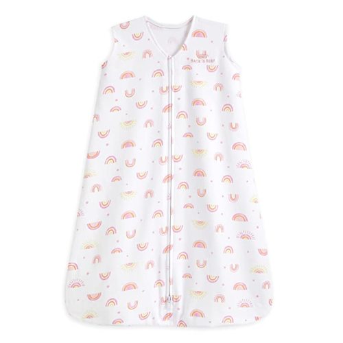 HALO SleepSack, 100% Cotton Wearable Blanket, Swaddle Transition Sleeping Bag, TOG 0.5, Sunshine Rainbows, Large - Large (Pack of 1)