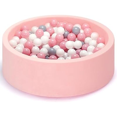 Foam Ball Pit with Soft Memory Sponge, 35.5 Inches Diameter for Babies, Toddlers, Kids, Easy to Set and Clean, Balls are Not Include