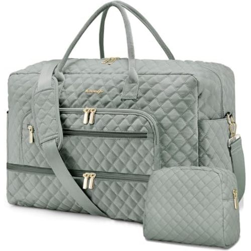 Travel Duffle Bag Weekender for Women - 38L Carry-On Overnight Personal Item Bag with Shoe Compartment & Wet Pocket Weekend Tote Bags with Toiletry Hospital Bags for Labor and Delivery