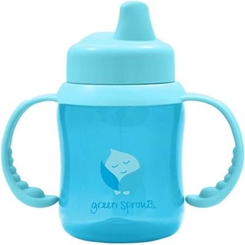 green sprouts Non-spill Sippy Cup | One-way valve for easy transition from bottle | Prevents leaks & encourages sucking, Firm spout made from safer plastic, Dishwasher safe