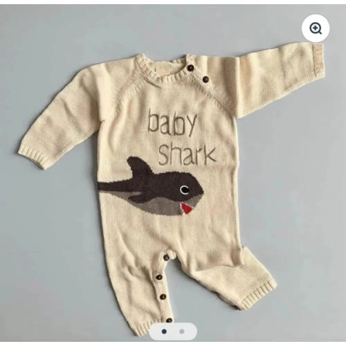 Baby Shark Knitted Romper