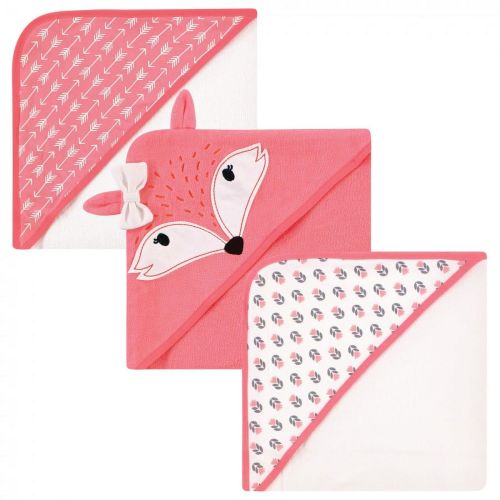 Hudson Baby Infant Girl Cotton Rich Hooded Towels, Girl Fox, One Size