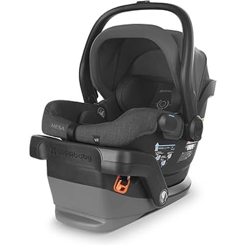 UPPAbaby Mesa V2 Infant Car Seat/Easy Installation/Innovative SmartSecure Technology/Base + Robust Infant Insert Included/Direct Stroller Attachment/Greyson (Charcoal Mélange/Merino Wool)