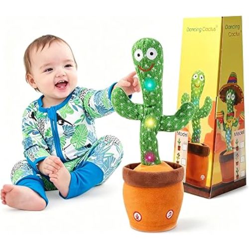MIAODAM Dancing Cactus, Talking Cactus Baby Toy, Colorful Glowing Repeating Cactus Toy for Baby Toddler, Singing Cactus Toy 10 Songs Repeats What You Say for Baby Toy Gift Mimicking