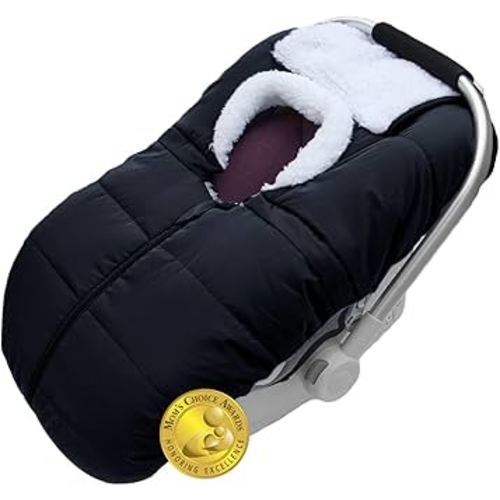Mom's Choice Awards Winner-TSAYAWA Winter Baby Infant Car Seat Cover-Keep Babies Warm Carseat Bunting Bag/Blanket for Newborn-Cold Weather Insulated Windproof Carrier Canopy for Travel (Black)
