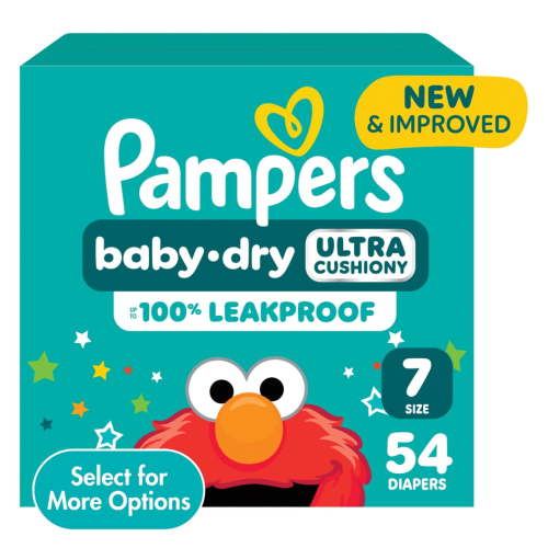 Pampers Baby Dry Baby Diapers Size 7 54 Count Leakproof LockAway Channels