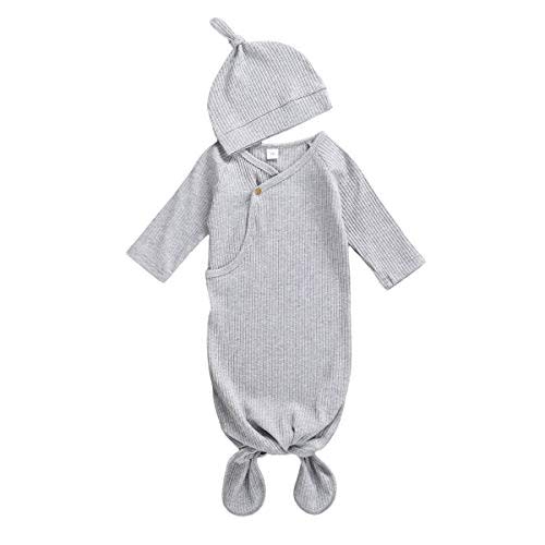 CIYCUIT Knotted Baby Gowns Newborn Coming Home from Hospital Outfit